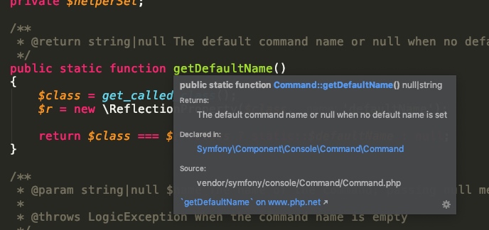 PhpStorm 代码注释文档预览